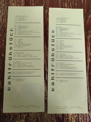 Breakfast options at Kult in Wurzburg