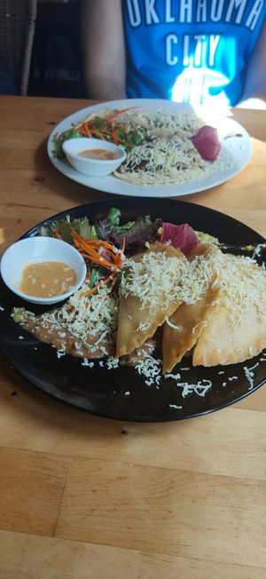 Vegan empanadas at La Fonda Latina in Kuranda