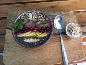 Strawberry smoothie bowl   at Organic Smoothie Bowl & Cafe - Lazimpat in Kathmandu