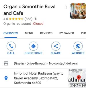 Because Happy Cow requested the exact address.Here it is. at Organic Smoothie Bowl & Cafe - Lazimpat in Kathmandu