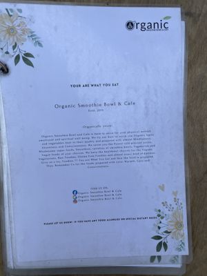 Menu   at Organic Smoothie Bowl & Cafe - Lazimpat in Kathmandu