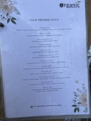 Menu  at Organic Smoothie Bowl & Cafe - Lazimpat in Kathmandu