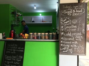 The owner Dhruba.  at Organic Smoothie Bowl & Cafe - Lazimpat in Kathmandu