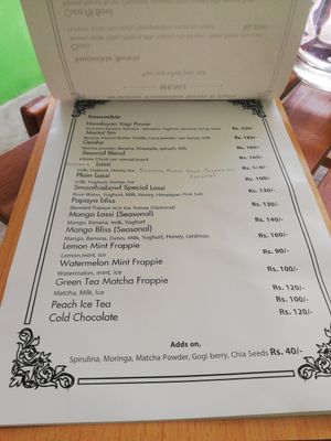 Menu at Organic Smoothie Bowl & Cafe - Lazimpat in Kathmandu