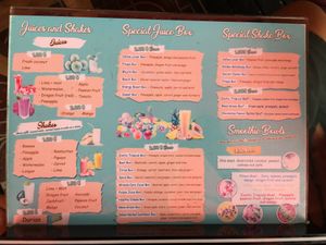 Menu at Kampot Juice Box in Kampot