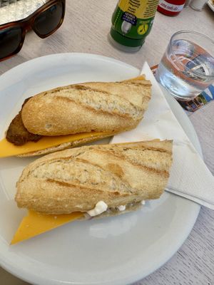 Pepito with vegan cheesee  at Guep Cafe in Mallorca
