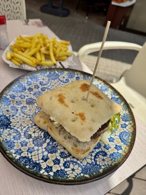 Focaccia Soy Burger  at Guep Cafe in Mallorca