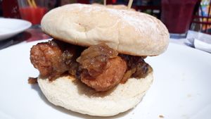 vegan hotdog at Guep Cafe in Mallorca