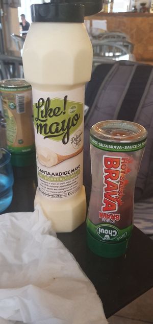 Vegan mayo, bravas sauce at Guep Cafe in Mallorca