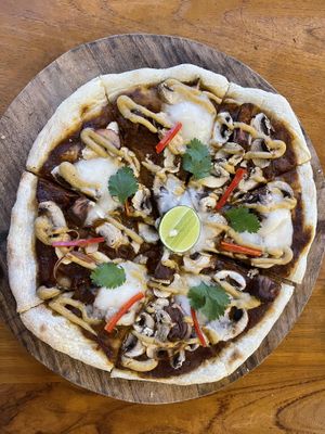 Bbq jackfruit pizza  at Bella by Sage in Ubud