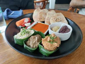 A variety of flavorful dips at Bella by Sage in Ubud