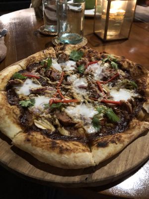 BBQ jackfruit pizza. Delicious.  at Bella by Sage in Ubud