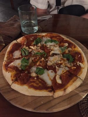 Vegan pizza margarita  at Bella by Sage in Ubud