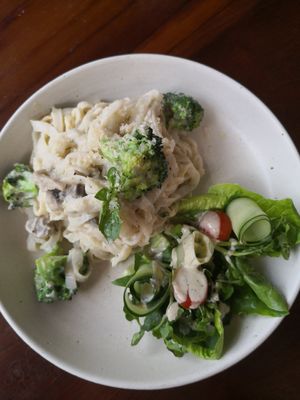 Mushroom broccoli pasta at Bella by Sage in Ubud