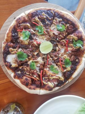 BBQ jackfruit pizza at Bella by Sage in Ubud