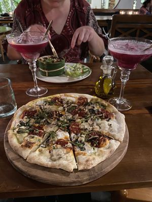 Cashew cheese pizza, with extra mushrooms at Bella by Sage in Ubud