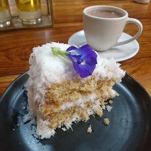 cake & hot chocolate at Bella by Sage in Ubud