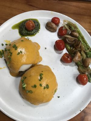 Breakfast menu- egg benedict at Bella by Sage in Ubud