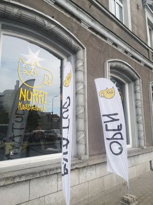 Outside at Kassikohvik Nurri in Tallinn