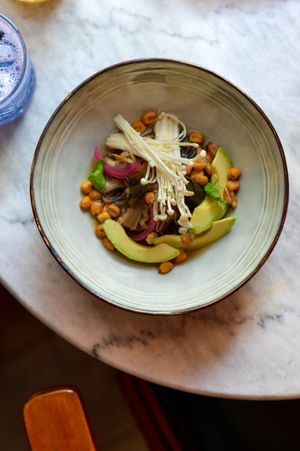 Ceviche de pleurotes at Bloomy in Toulouse