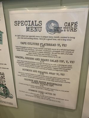 Specials menu  at Inspiration in Driffield