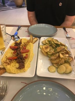 Santorini Fava & Fried Zucchini  at Marmita in Skiathos