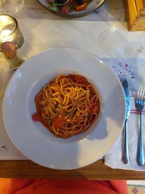Vegan pasta at Marmita in Skiathos