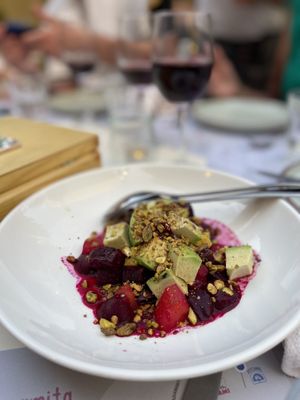 Avocado and beetroot salad  at Marmita in Skiathos