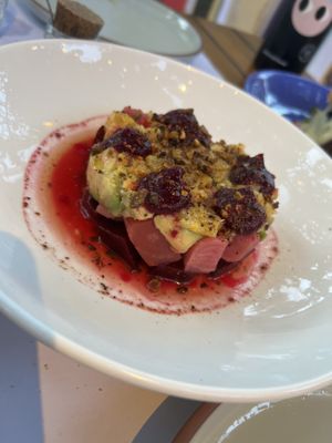 Beetroot avocado salad   at Marmita in Skiathos