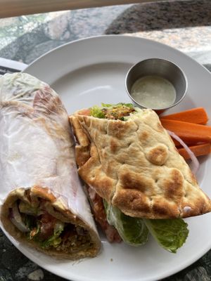 Falafel wrap   at Ginger's Garden Cafe in Springville