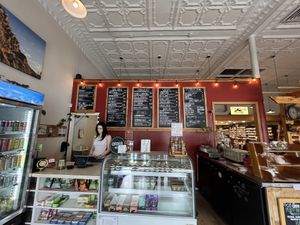 Menu board  at Ginger's Garden Cafe in Springville