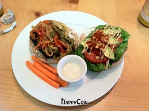 BBQ burger made vegan at Ginger's Garden Cafe in Springville