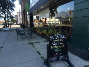 Outside at Ginger's Garden Cafe in Springville