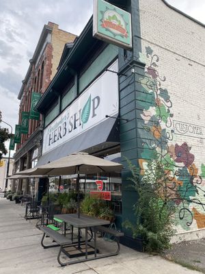 Outside the shop at Ginger's Garden Cafe in Springville