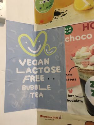 Vegan proud poster at ZenZoo in Madrid