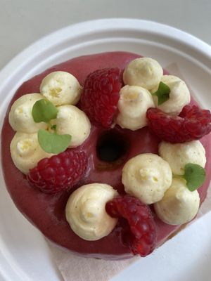 Raspberry doughnut  at Scoop 'n Dough in Lisbon