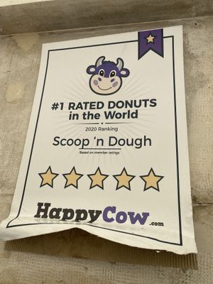Best doughnuts poster at Scoop 'n Dough in Lisbon