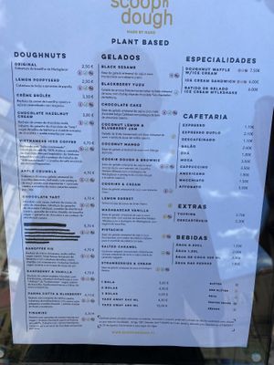 Menu at Scoop 'n Dough in Lisbon