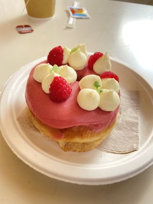 Raspberry & Vanilla Doughnut  at Scoop 'n Dough in Lisbon