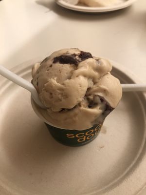 Cookie dough and brownie scoop (3,60€)  at Scoop 'n Dough in Lisbon