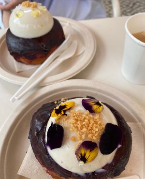 Raspberry donut  at Scoop 'n Dough in Lisbon