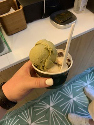 pistacchio, cookie dough & brownie   at Scoop 'n Dough in Lisbon
