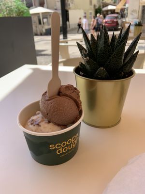 Milk chocolate and cookie dough brownie  at Scoop 'n Dough in Lisbon