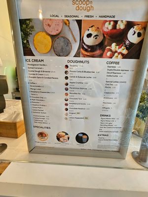 Menu March 23 at Scoop 'n Dough in Lisbon