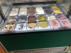 Gelato flavours  at Scoop 'n Dough in Lisbon