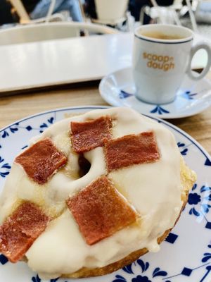 “Bacon” and maple syrup   at Scoop 'n Dough in Lisbon