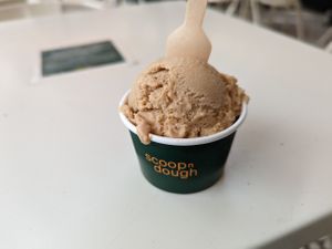 Pumpkin spice ice cream (vegan) at Scoop 'n Dough in Lisbon