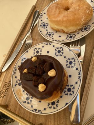 Chocolate hazelnut and glazed   at Scoop 'n Dough in Lisbon