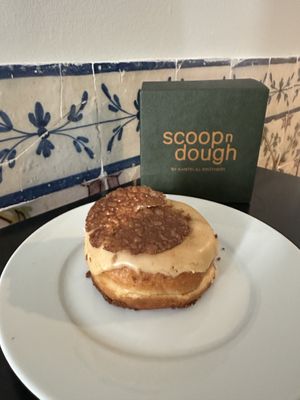 Carob + Dulce de Leche doughnut.  at Scoop 'n Dough in Lisbon