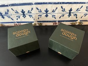 Take away boxes .  at Scoop 'n Dough in Lisbon